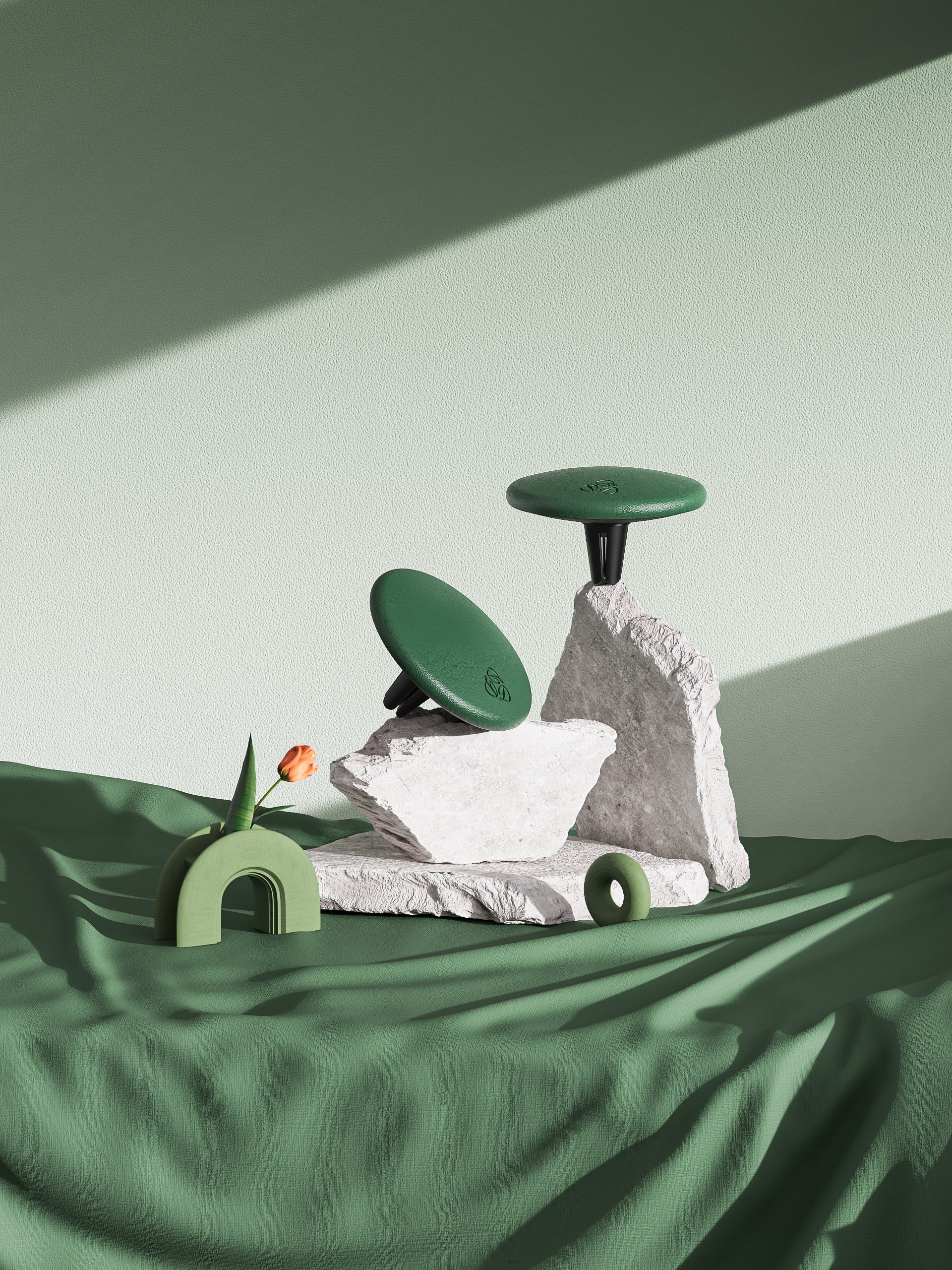 Green Lambskin Leather Car Diffuser and Insert